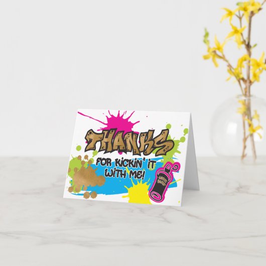 2レギットトやめグラフィティスタイルサンキューカード カード (黄色い花)