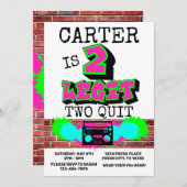 2レギット2フレッシュグラフィティ90sスタイル誕生日 招待状 (正面/裏面)