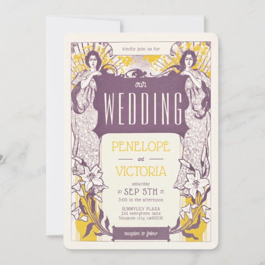 2レタープレススタイル結婚ズ 招待状 (正面)