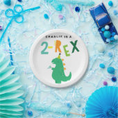2レックス恐竜2歳の誕生日パーティープレート ペーパープレート (パーティー)