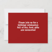 2レッドゲルベラデイジーバースデーパーティ招待状 招待状 (裏面)