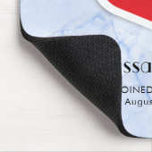 2レッド紙ハートオンアイシーブルー大理石カスタム マウスパッド (コーナー)