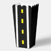 2レーンロードポップコーンボックス（黒、白、黄） フェイバーボックス (正面)