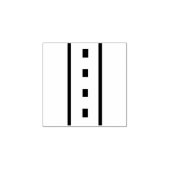 2レーン道路木材スタンプ（黒、白、黄） ラバースタンプ (インプリント)