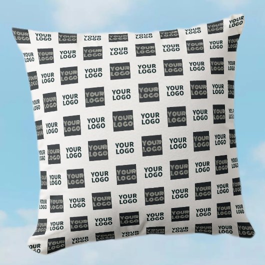 2ロゴの繰り返しシンプルロゴ |白 クッション