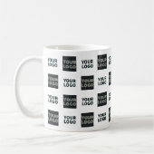 2ロゴの繰り返しシンプルロゴ |白 コーヒーマグカップ (左)