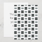 2ロゴの繰り返しシンプルロゴ |白 サンキューカード (正面/裏面)