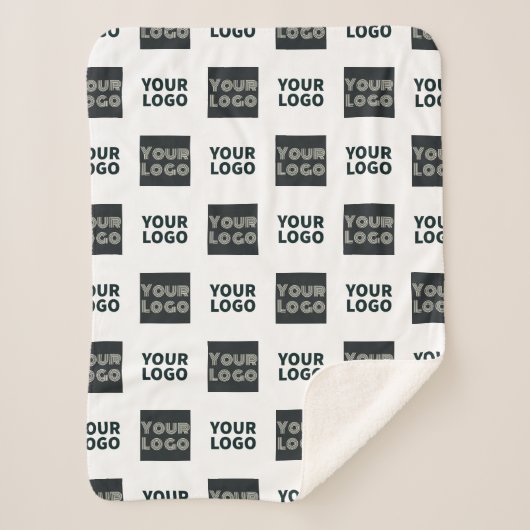 2ロゴの繰り返しシンプルロゴ |白 シェルパブランケット (正面)