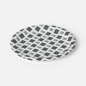 2ロゴの繰り返しシンプルロゴ |白 ペーパープレート (アングル)