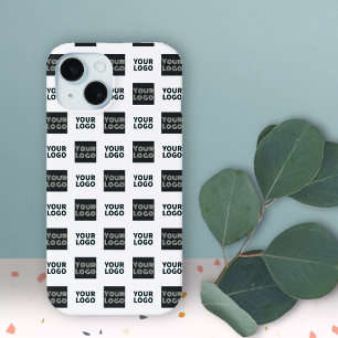 2ロゴの繰り返しシンプルロゴ 白 iPhone 15ケース