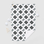 2ロゴの繰り返し斜線 |白 ゴルフタオル (インサイチュ)