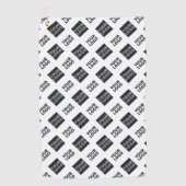 2ロゴの繰り返し斜線 |白 ゴルフタオル (正面)