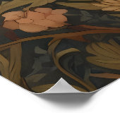 2ロバエレガントバードヴィンテージフローラ ポスター (角)