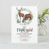 2ワイルドウッドランド誕生日招待状フォーボーイズ 案内状 (スタンド正面)