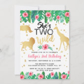 2ワイルドガールズセカンドバースデーパーティ招待状 招待状 (正面)