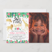 2ワイルドガールズフォトセカンド誕生日招待状 招待状 (正面)