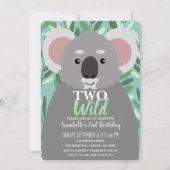 2ワイルドキュートコアラキッズセカンド誕生日 招待状 (正面)