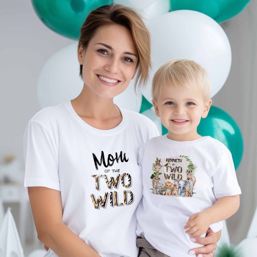 2ワイルドサファリをテーマにした第2誕生日ママのTシャツ Tシャツ
