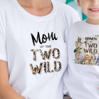 2ワイルドサファリをテーマにした第2誕生日ママのTシャツ