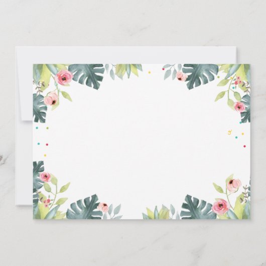 2ワイルドサファリアニマルズガール誕生日招待状 招待状 (裏面)