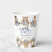 2ワイルドサファリアニマルズボーイ第2誕生日紙カップ 紙コップ (正面)