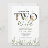 2ワイルドサファリアニマルズボーイ2nd誕生日パーティー 招待状 (正面)