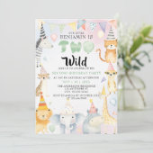 2ワイルドサファリアニマルズボーイ2nd誕生日パーティー 招待状 (スタンド正面)