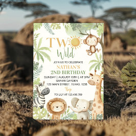 2ワイルドサファリアニマルズ2nd誕生日招待状 招待状