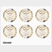 2ワイルドサファリアニマルプリントキリン誕生日 ラウンドシール (シート)