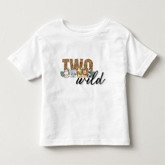 2ワイルドサファリジャングルテーマ2nd誕生日 トドラーTシャツ (正面)