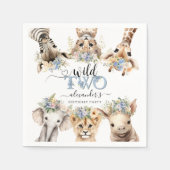 2ワイルドサファリジャングルボーイ2nd誕生日ナプキン スタンダードカクテルナプキン (正面)