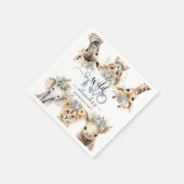 2ワイルドサファリジャングルボーイ2nd誕生日ナプキン スタンダードカクテルナプキン (角)