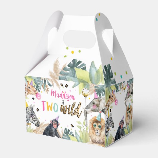 2ワイルドサファリパーティー動物ガール2nd誕生日 フェイバーボックス (裏面サイド)