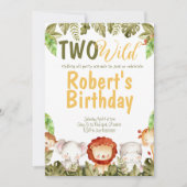 2ワイルドサファリ動物2nd誕生日招待状 招待状 (正面)