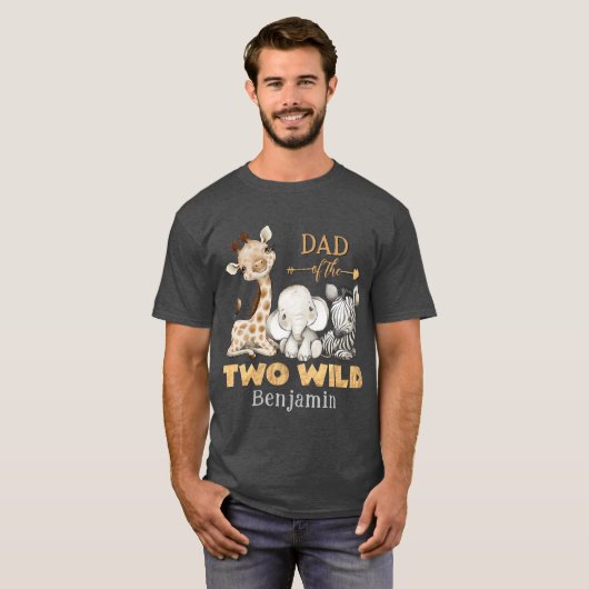 2ワイルドサファリ誕生日Tシャツのパパ Tシャツ (正面フル)