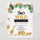 2ワイルドサファリ2歳誕生日招待状 招待状 (正面/裏面)