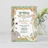 2ワイルドジャングルサファリバースデーパーティ招待状 招待状 (スタンド正面)