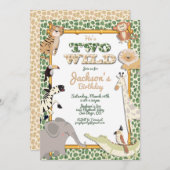 2ワイルドジャングルサファリバースデーパーティ招待状 招待状 (正面/裏面)