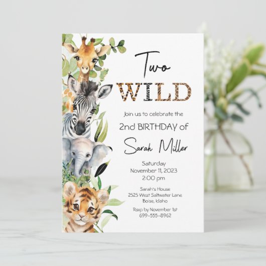 2ワイルドセカンドバースデーパーティの招待状 招待状 (スタンド正面)