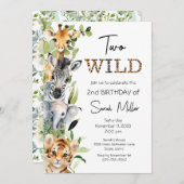 2ワイルドセカンドバースデーパーティの招待状 招待状 (正面/裏面)