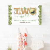 2ワイルドセカンド誕生日サファリ動物フォトウッド 横断幕 (インサイチュ)