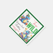 2ワイルドディノパーティー少年の恐竜2番目の誕生日 スタンダードカクテルナプキン (角)