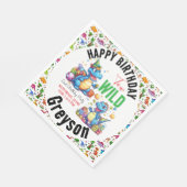 2ワイルドディノパーティー少年の恐竜2番目の誕生日 スタンダードランチョンナプキン (角)