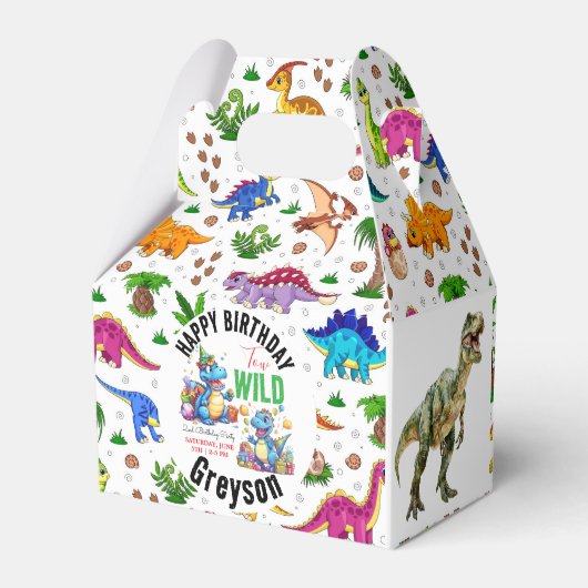 2ワイルドディノパーティー少年の恐竜2番目の誕生日 フェイバーボックス (裏面サイド)