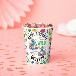 2ワイルドディノパーティー少年の恐竜2番目の誕生日 紙コップ