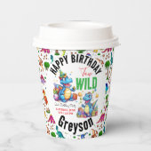 2ワイルドディノパーティー少年の恐竜2番目の誕生日 紙コップ (裏面)