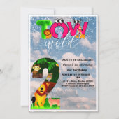 2ワイルドバースデーパーティーサファリ動物パーティー 招待状 (正面)