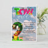 2ワイルドバースデーパーティーサファリ動物パーティー 招待状 (スタンド正面)