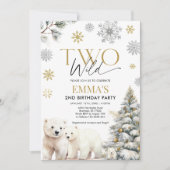 2ワイルドベア誕生日招待状、2回目の誕生日 招待状 (正面)