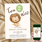 2ワイルドボーイ2ndバースデーライオンセージ緑バルーン 招待状